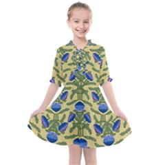 Pattern Thistle Structure Texture Kids  All Frills Chiffon Dress