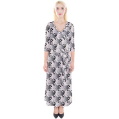 Seamless Tessellation Background Quarter Sleeve Wrap Maxi Dress by Pakrebo