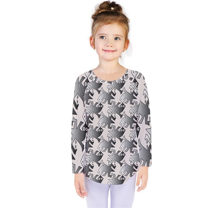 Seamless Tessellation Background Kids  Long Sleeve Tee