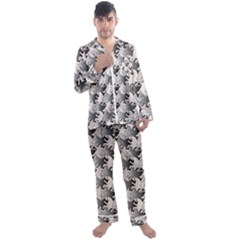 Seamless Tessellation Background Men s Satin Pajamas Long Pants Set