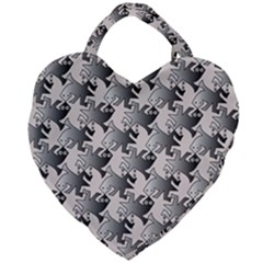 Seamless Tessellation Background Giant Heart Shaped Tote by Pakrebo