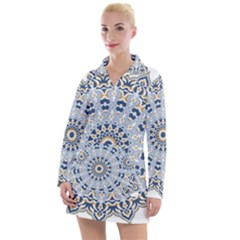 Arabesque Mandala Decorative Women s Long Sleeve Casual Dress by Pakrebo