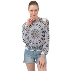 Arabesque Mandala Decorative Banded Bottom Chiffon Top