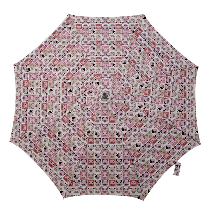 Graphic Seamless Pattern Pig Hook Handle Umbrellas (Medium)