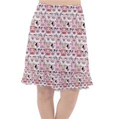 Graphic Seamless Pattern Pig Fishtail Chiffon Skirt