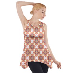 Pattern Flowers Flower Pattern Side Drop Tank Tunic by Pakrebo