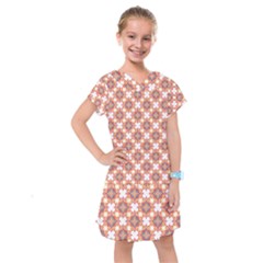 Pattern Flowers Flower Pattern Kids  Drop Waist Dress by Pakrebo