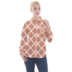 Pattern Flowers Flower Pattern Women s Long Sleeve Pocket Shirt