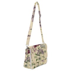 Botanical Print Antique Flora Plant Shoulder Bag With Back Zipper