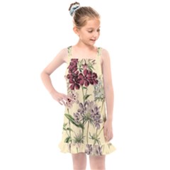 Botanical Print Antique Flora Plant Kids  Overall Dress by Pakrebo