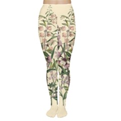 Botanical Print Antique Natural Tights by Pakrebo