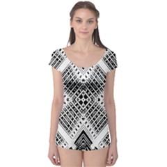 Pattern Tile Repeating Geometric Boyleg Leotard  by Pakrebo