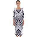 Pattern Tile Repeating Geometric Quarter Sleeve Midi Bodycon Dress View1