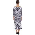 Pattern Tile Repeating Geometric Quarter Sleeve Midi Bodycon Dress View2