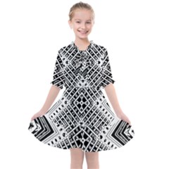 Pattern Tile Repeating Geometric Kids  All Frills Chiffon Dress