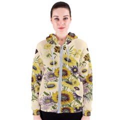 Botanical Print Antique Flora Women s Zipper Hoodie by Pakrebo