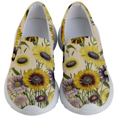 Botanical Print Antique Flora Kids  Lightweight Slip Ons by Pakrebo