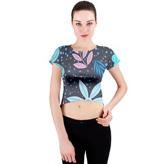 Pattern Nature Color Banner Modern Crew Neck Crop Top by Pakrebo