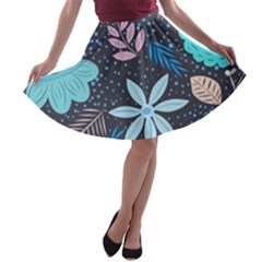 Pattern Nature Color Banner Modern A-line Skater Skirt by Pakrebo