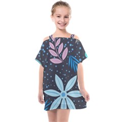 Pattern Nature Color Banner Modern Kids  One Piece Chiffon Dress