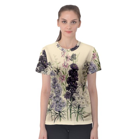 Botanical Print Antique Floral Women s Sport Mesh Tee by Pakrebo