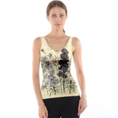 Botanical Print Antique Floral Tank Top by Pakrebo