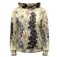 Botanical Print Antique Floral Women s Pullover Hoodie by Pakrebo