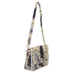 Botanical Print Antique Floral Shoulder Bag With Back Zipper