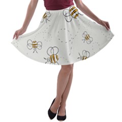 Pattern Design Nature Art Drawing A-line Skater Skirt by Pakrebo