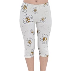 Pattern Design Nature Art Drawing Velvet Capri Leggings 