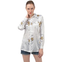 Pattern Design Nature Art Drawing Long Sleeve Satin Shirt