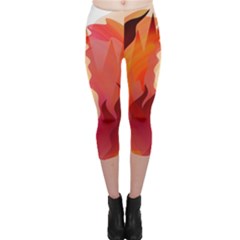 Fire Abstract Cartoon Red Hot Capri Leggings  by Pakrebo