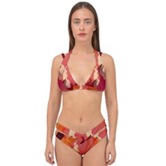 Fire Abstract Cartoon Red Hot Double Strap Halter Bikini Set by Pakrebo