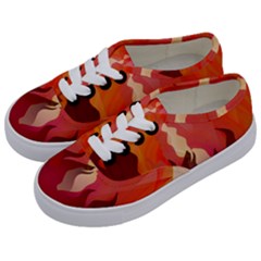 Fire Abstract Cartoon Red Hot Kids  Classic Low Top Sneakers by Pakrebo