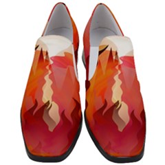 Fire Abstract Cartoon Red Hot Women Slip On Heel Loafers by Pakrebo