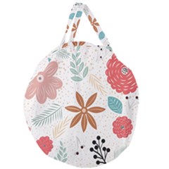 Nature Shape Leaves Flowers Art Giant Round Zipper Tote by Pakrebo