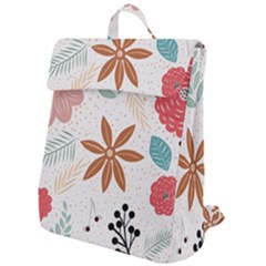 Nature Shape Leaves Flowers Art Flap Top Backpack