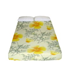 Floral Background Scrapbooking Yellow Fitted Sheet (full/ Double Size) by Pakrebo