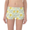 Floral Background Scrapbooking Yellow Reversible Boyleg Bikini Bottoms View1