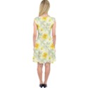 Floral Background Scrapbooking Yellow Capsleeve Midi Dress View2