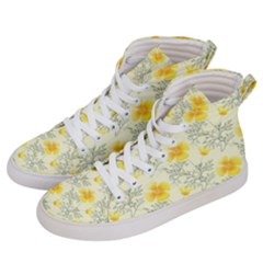 Floral Background Scrapbooking Yellow Women s Hi-top Skate Sneakers by Pakrebo