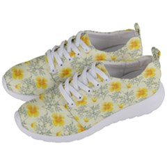 Floral Background Scrapbooking Yellow Men s Lightweight Sports Shoes by Pakrebo