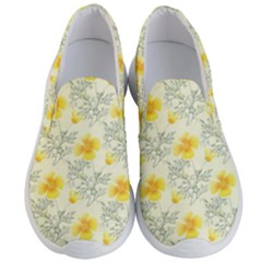 Floral Background Scrapbooking Yellow Men s Lightweight Slip Ons by Pakrebo