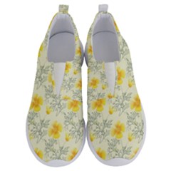 Floral Background Scrapbooking Yellow No Lace Lightweight Shoes by Pakrebo