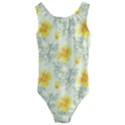 Floral Background Scrapbooking Yellow Kids  Cut-Out Back One Piece Swimsuit View1