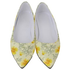 Floral Background Scrapbooking Yellow Women s Low Heels by Pakrebo