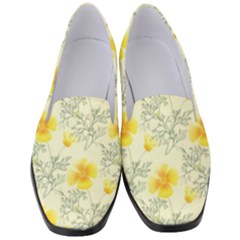 Floral Background Scrapbooking Yellow Women s Classic Loafer Heels by Pakrebo