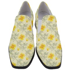 Floral Background Scrapbooking Yellow Women Slip On Heel Loafers by Pakrebo