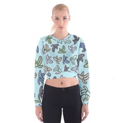 Bananas Repetition Repeat Pattern Cropped Sweatshirt by Pakrebo