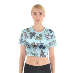 Bananas Repetition Repeat Pattern Cotton Crop Top by Pakrebo